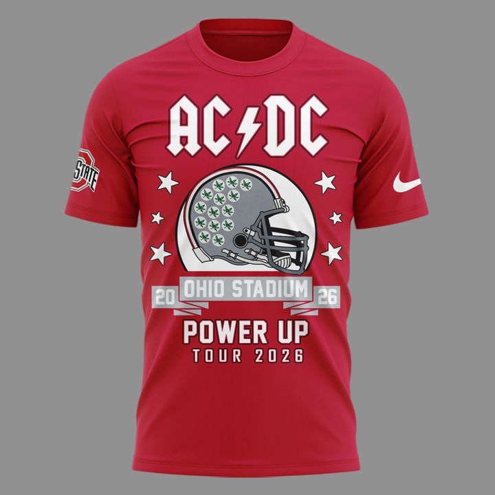 Perfect Tshirt AC/DC x Ohio State Buckeyes Football - Power Up Tour 2026 T-Shirt
