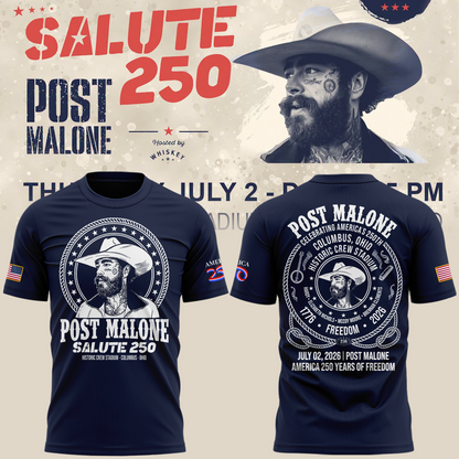 Exclusive Version 2026 Post Malone American 250th Anniversary Tshirt