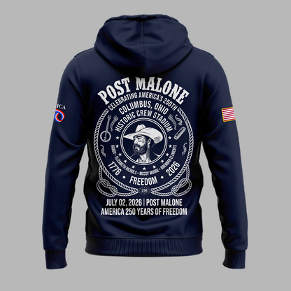 Exclusive Version 2026 Post Malone American 250th Anniversary Hoodie