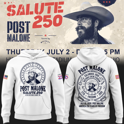Exclusive Version 2026 Post Malone American 250th Anniversary White Hoodie