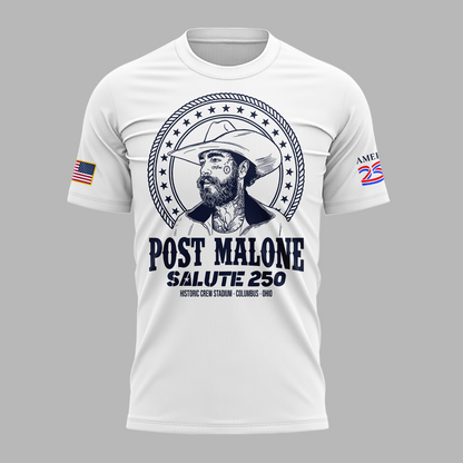 Exclusive Version 2026 Post Malone American 250th Anniversary White Tshirt