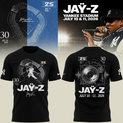 Exclusive Version JAŸ-Z Yankee Stadium Shows Black Tshirt 2026