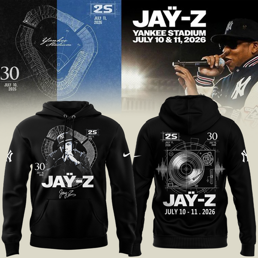 Exclusive Version JAŸ-Z Yankee Stadium Shows Black Hoodie 2026