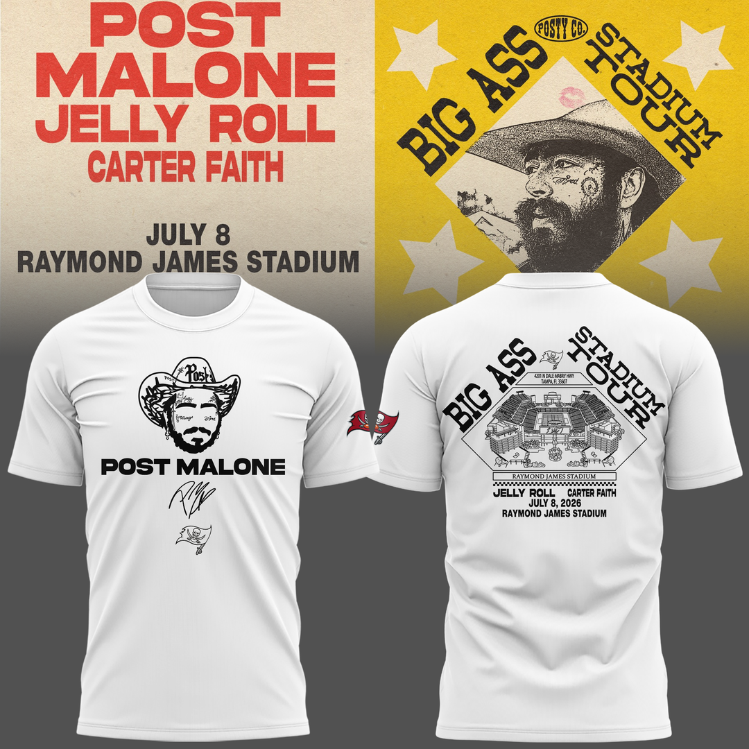 Exclusive Post Malone x Tampa Bay Buccaneers White T-Shirt 2026