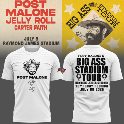 Exclusive Post Malone x Tampa Bay Buccaneers White T-Shirt 2026