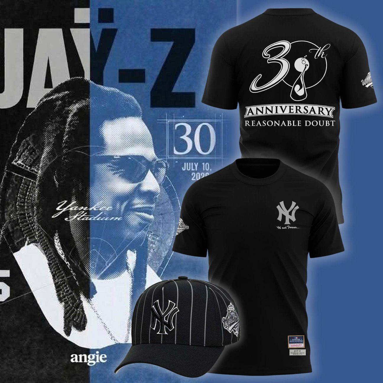 JAY-Z 30 Reasonable Doubt Yankees Tshirt