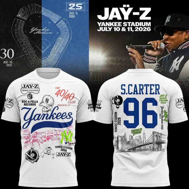 Exclusive Version JAŸ-Z x New York Yankees Tshirt 2026