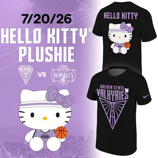 Limited edition T-Shirt Black 2026 Golden State Valkyries x Hello Kitty