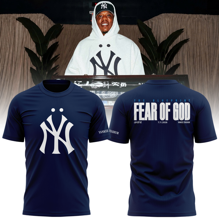 Limited Edition JAŸ-Z "Fear Of God" Navy Tshirt 2026