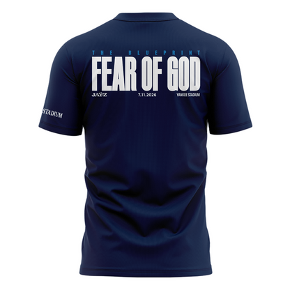 Limited Edition JAŸ-Z "Fear Of God" Navy Tshirt 2026