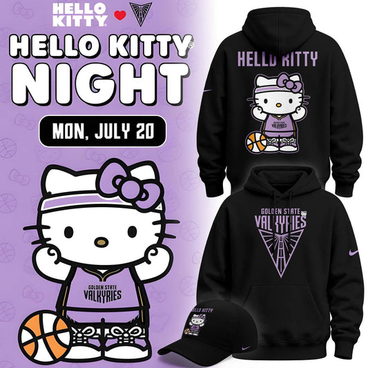 Special Edition Black Hoodie 2026 Golden State Valkyries x Hello Kitty