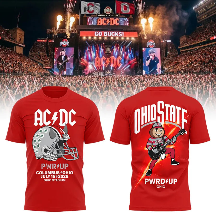 Limited Edition AC/DC x Ohio State Football - Power Up Tour 2026 T-Shirt