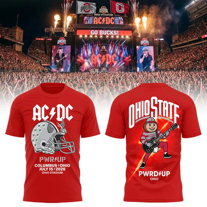 Limited Edition AC/DC x Ohio State Football - Power Up Tour 2026 T-Shirt