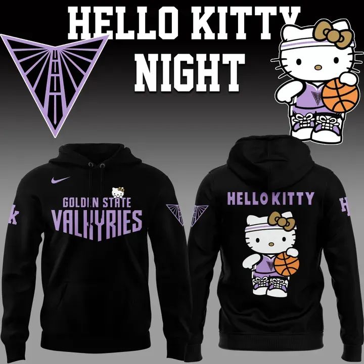 Special edition Golden State Valkyries x Hello Kitty Hoodie Black for fans