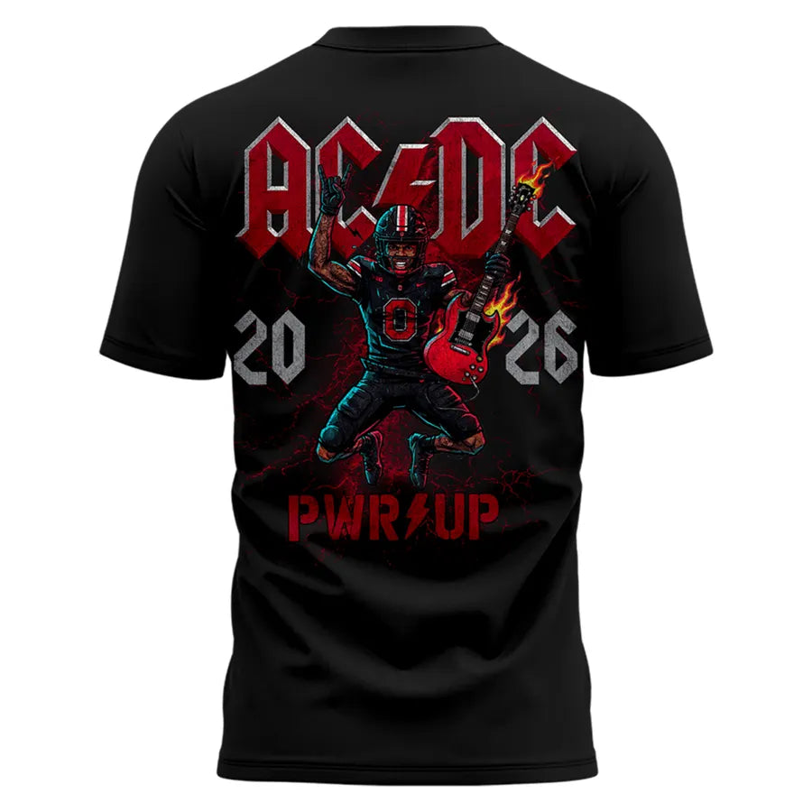 AC/DC x Ohio State Buckeyes Football - Power Up Tour 2026 Black T-Shirt