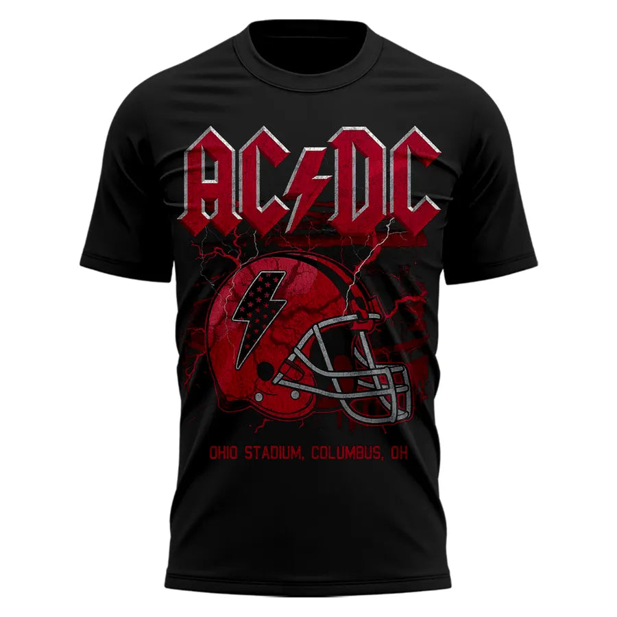 AC/DC x Ohio State Buckeyes Football - Power Up Tour 2026 Black T-Shirt