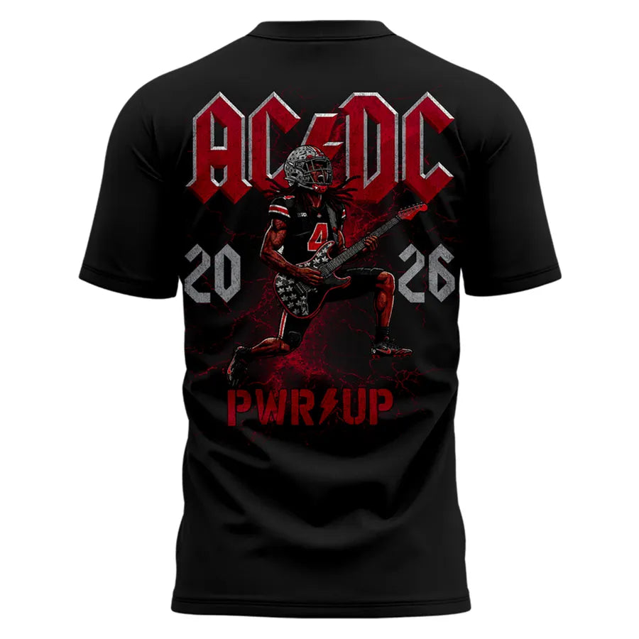 AC/DC x Ohio State Buckeyes Football - Power Up Tour 2026 Black T-Shirt