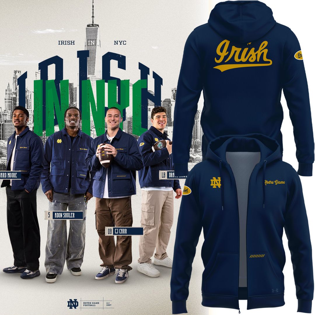 2026 Notre Dame "Go Irish☘️" Zip Hoodie!