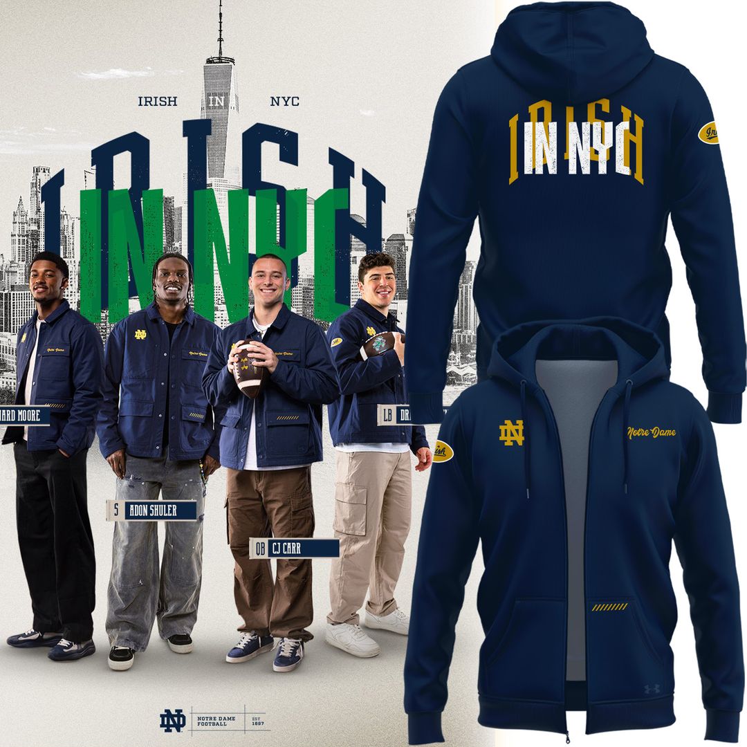 2026 Notre Dame "Irish in NYC" Zip Hoodie!