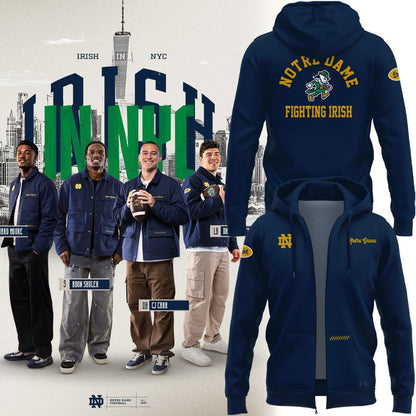 2026 Notre Dame "Fighting Irish" Zip Hoodie!