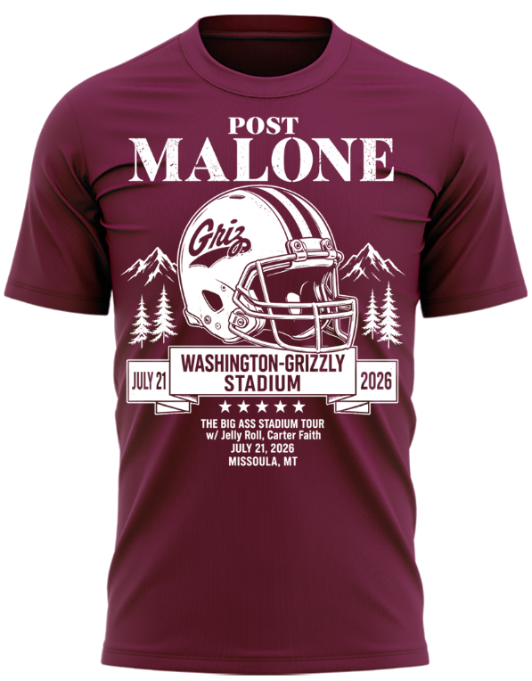 Post Malone x Montana Grizzlies 2026 Stadium Tour Limited Edition T-Shirt