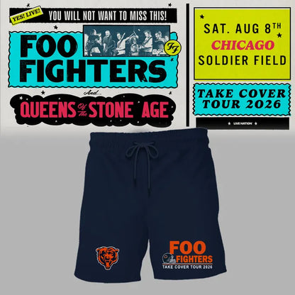 01. Newest Shirt Foo Fighters x Chicago Bears - Take Cover Tour 2026 T-Shirt