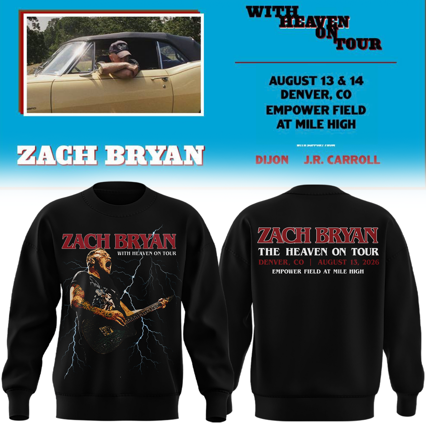 Limited Edition Zach Bryan x Denver Broncos Sweat