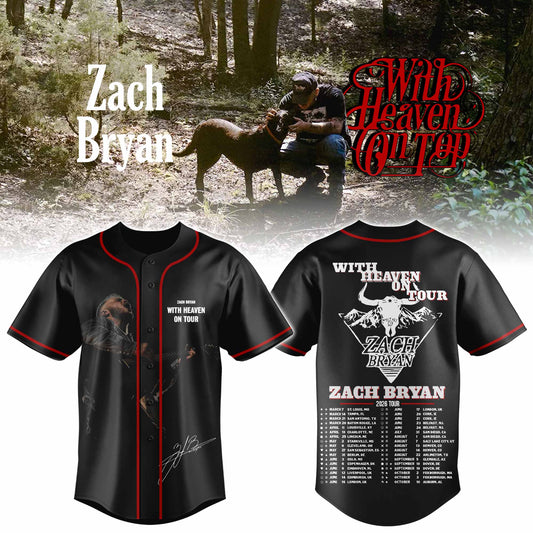 The With Heaven On Tour Zach Bryan Limited Edition Basebal Jersey
