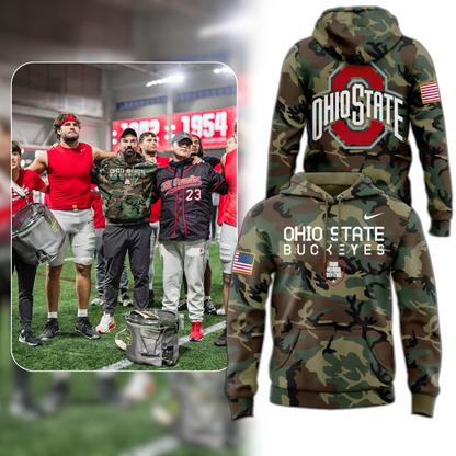 Ohio State Football Military Appreciation Camo Hoodie 2025