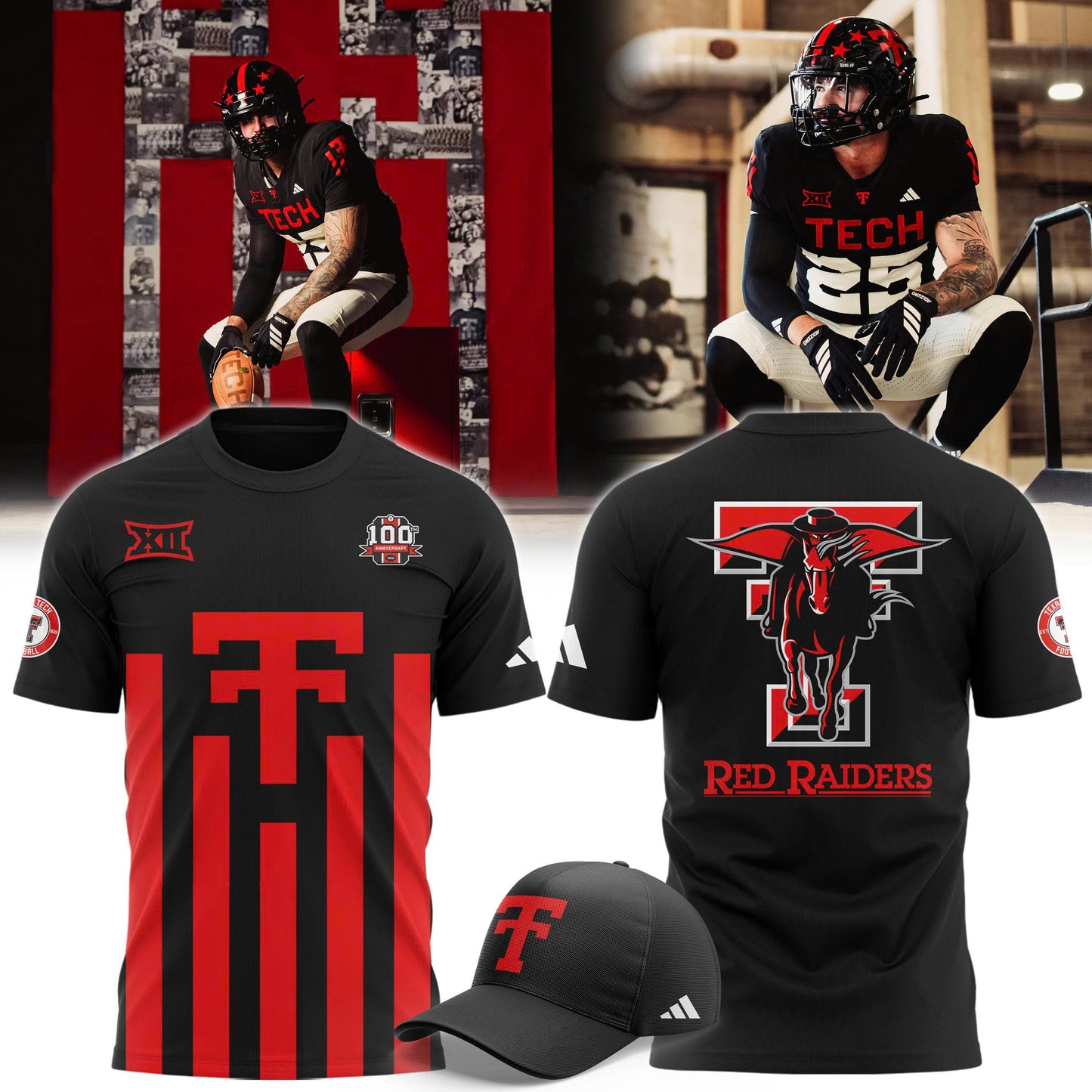 Texas Tech Red Raiders 100th Anniversary Throwback-Inspired T-shirt