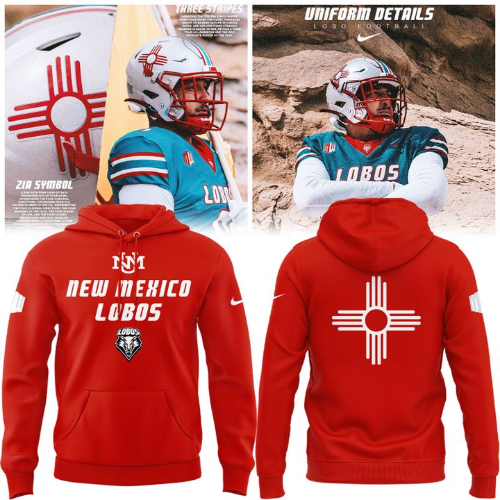 Special Edition New Mexico Lobos Wordmark Logo Uniform Hoodie - Red