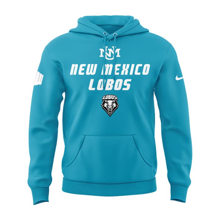 Special Edition New Mexico Lobos Wordmark Logo Uniform Hoodie - The Turquoise