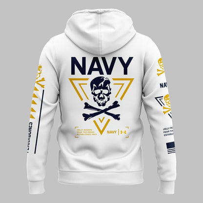 1. Special Navy Football Zip Hoodie 2024 Navy Game Uniform