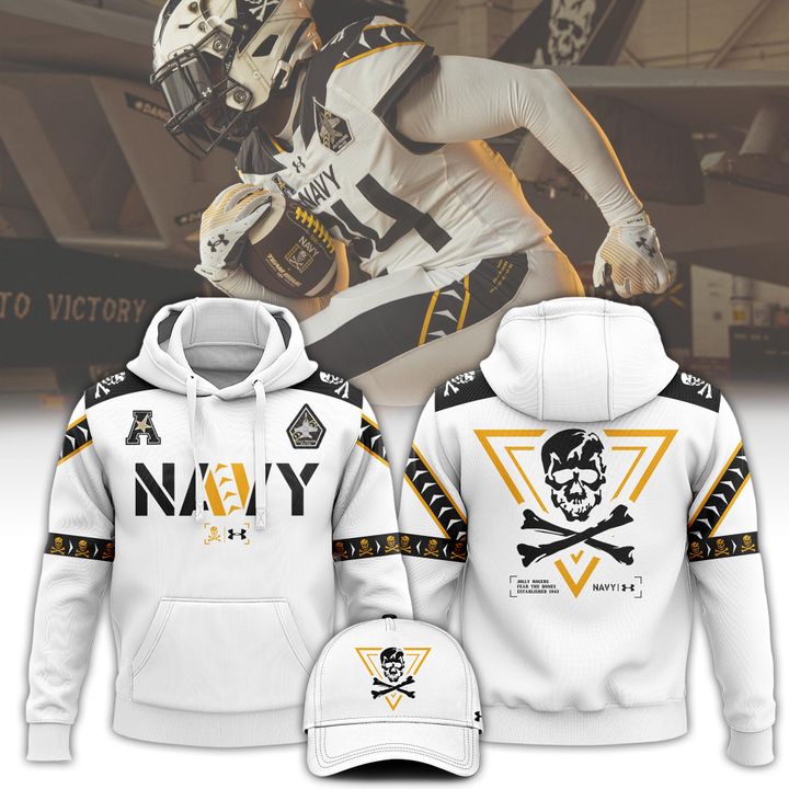 12. Navy Midshipmen 2024 Jolly Rogers Hoodie Limited Edtions