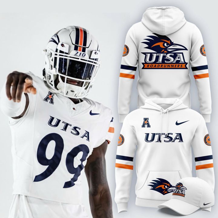 Men's Nike White UTSA Roadrunners football 2025 Hoodie