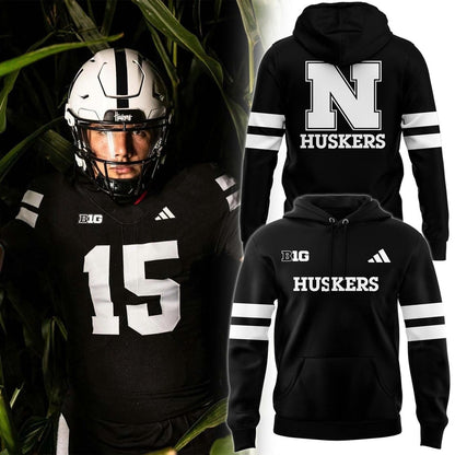 Nebraska Football Blackout uniforms Hoodie 2025