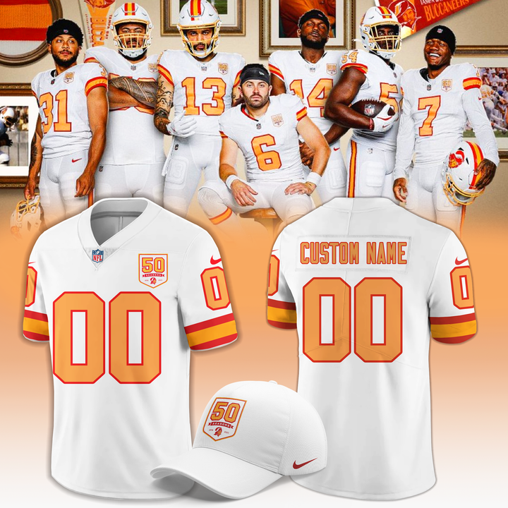 Men's White '76 Tampa Bay Buccaneers Game Jersey