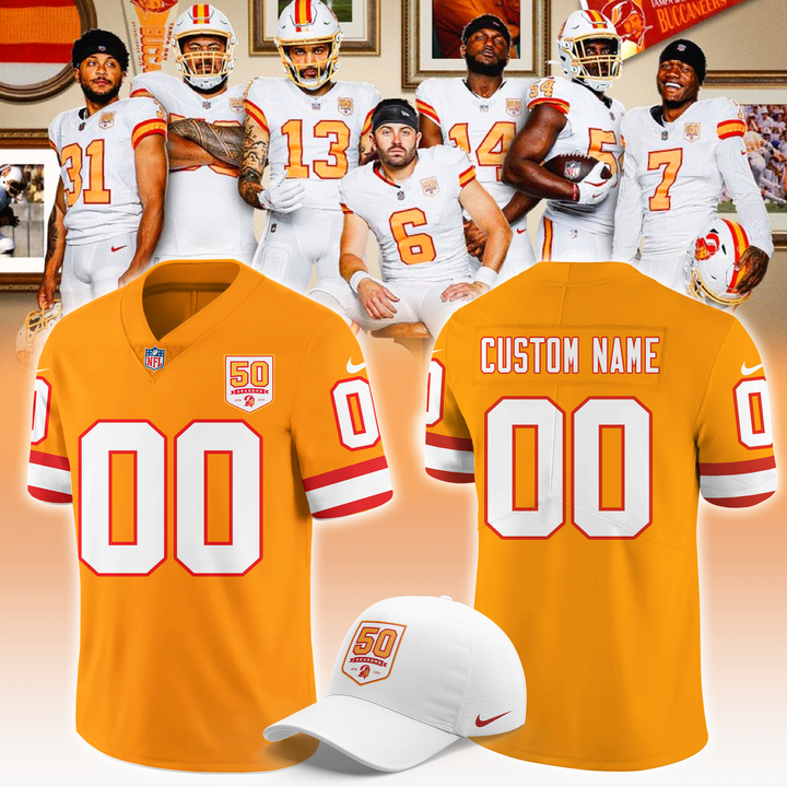 Men's Creamsicle Tampa Bay Buccaneers 50th Season Game Jersey