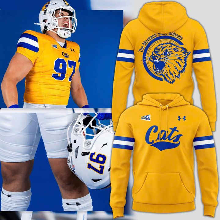 Special 2025 𝐆𝐎𝐋𝐃 𝐑𝐔𝐒𝐇 Montana State Football Hoodie