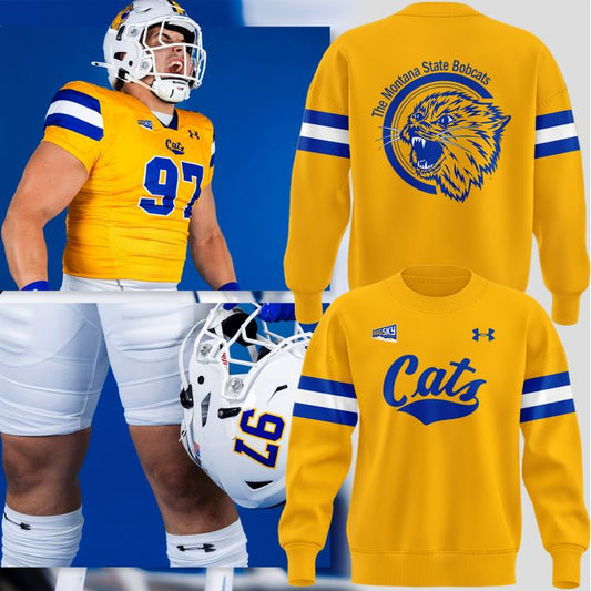 Special 2025 𝐆𝐎𝐋𝐃 𝐑𝐔𝐒𝐇 Montana State Football Sweatshirt