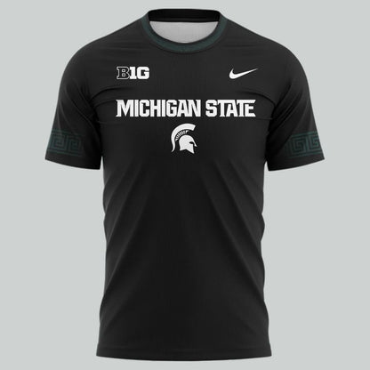 Special New Black Michigan State Spartans Wordmark Alternate Uniform Tshirt