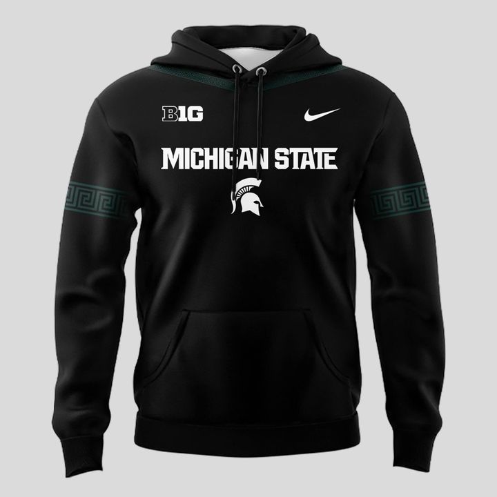 Special New Black Michigan State Spartans Wordmark Alternate Uniform Hoodie