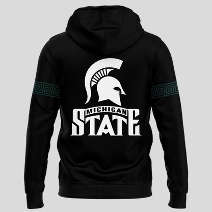 Special New Black Michigan State Spartans Wordmark Alternate Uniform Hoodie