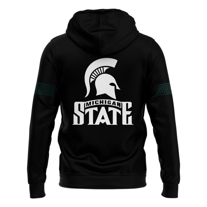 Special New Black Michigan State Spartans Wordmark Alternate Uniform Zip Hoodie