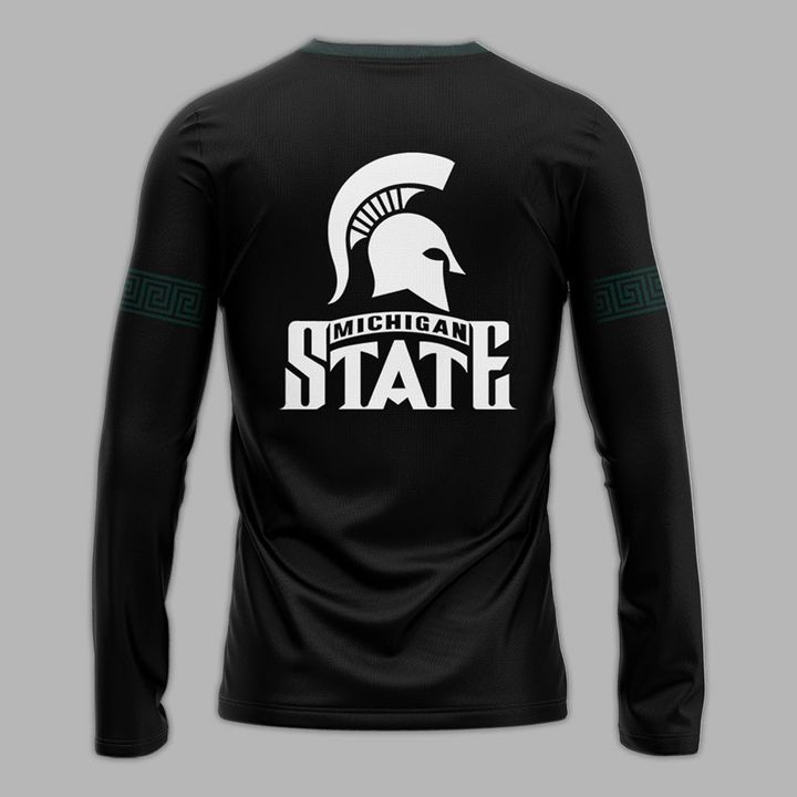 Special New Black Michigan State Spartans Wordmark Alternate Uniform Long Sleeve Shirt