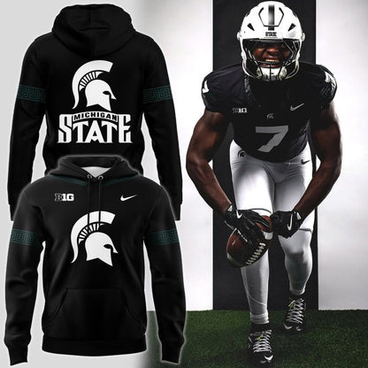 Special New Black Michigan State Spartans Alternate Uniform Hoodie
