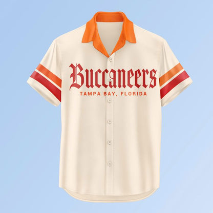 Men's Duvin Designs Co. Cream Tampa Bay Buccaneers Cabana Button-Up Shirt