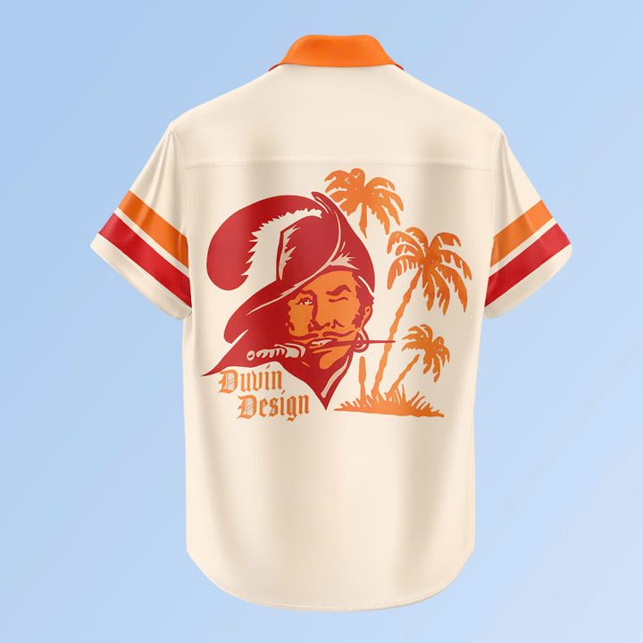 Men's Duvin Designs Co. Cream Tampa Bay Buccaneers Cabana Button-Up Shirt