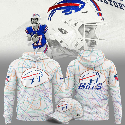 Buffalo Bills Hoodie Sesigned By Patients At Buffalo’s Oishei Children’s Hospital