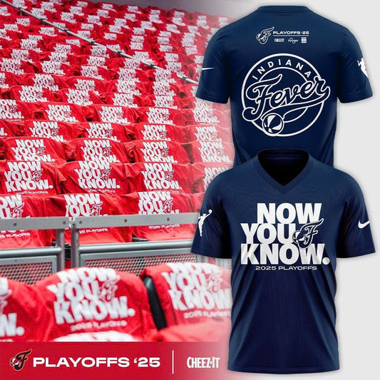 Fever Now You Know 2025 Playoffs V-Neck T-Shirt V2 (Navy)